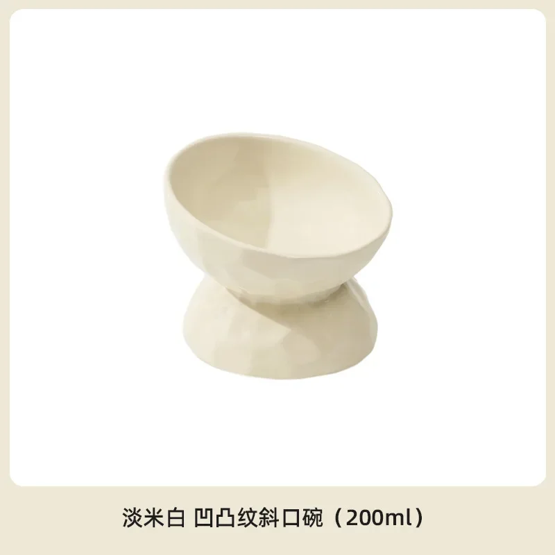 Pet ceramic high-foot cervical spine oblique bowl cat and dog bowl grain cat bowl drinking water supplies