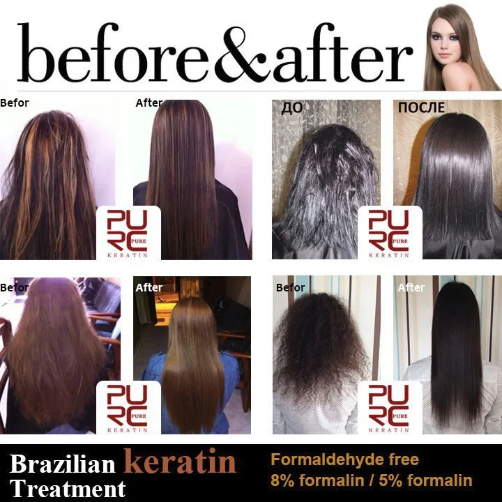 PURC 12% Brazilian Keratin 1000ml Hair Straightening & Repair Treatment Hydrating Silky Anti-Frizz Split Ends Hair Salon Care gallery 4