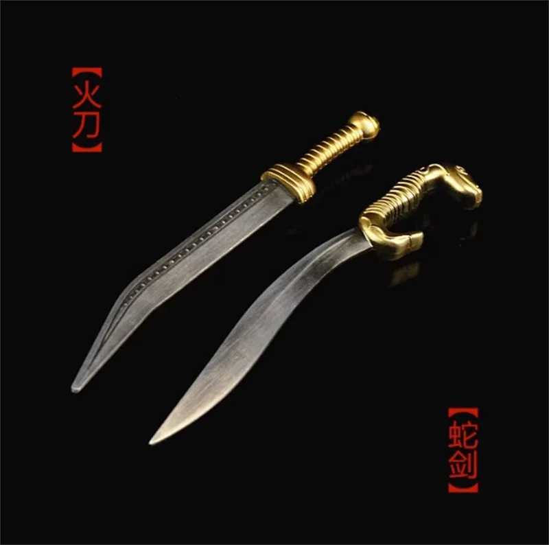 

1/12 Soldier Miniature Weapon Golden Snake Sword Fire Knife Hook Knife Model Toy Fit 6'' Action Figure Body In Stock