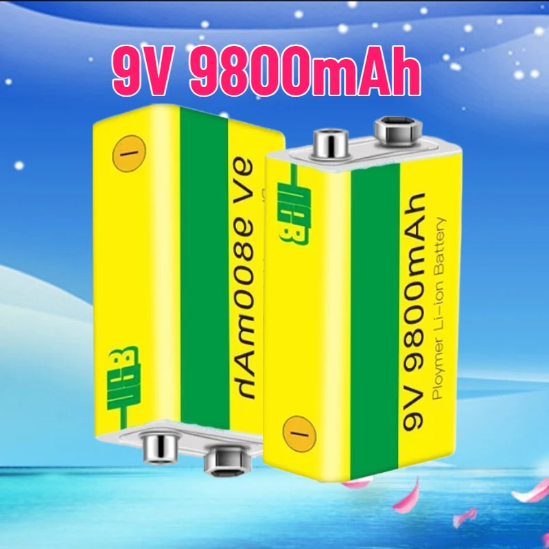 

9V 9800mAh Rechargeable Battery Micro USB 9V Lithium for Multimeter Microphone Toy Remote Control KTV Use