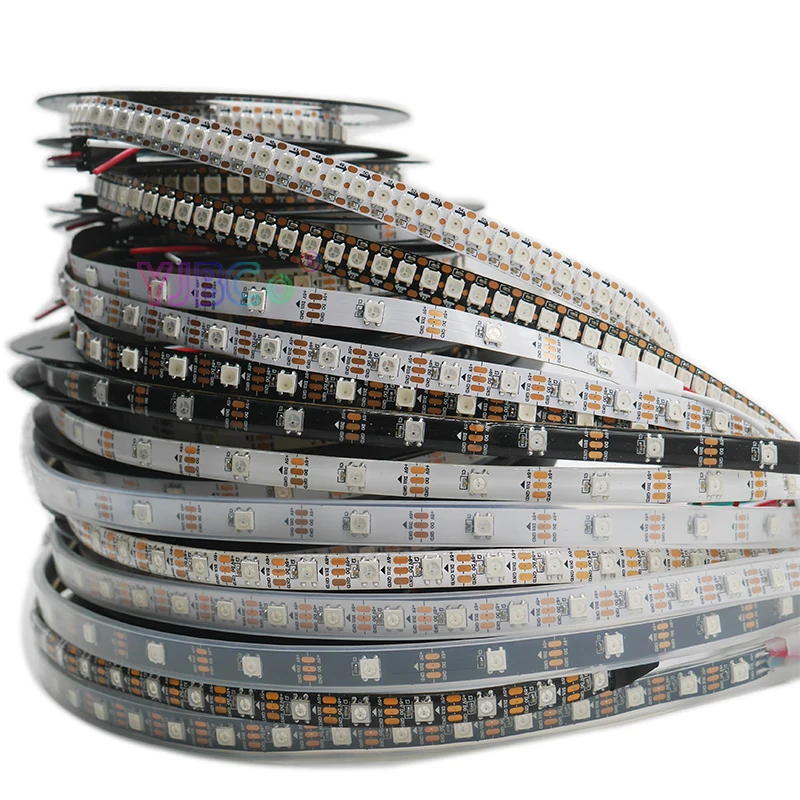 WS2812B Akıllı piksel led şerit ışık; 1m/2m/3m/5m WS2812 IC;30/60/144 piksel/led/m;IP30/IP65/IP67,DC5V tam renkli lamba bandı