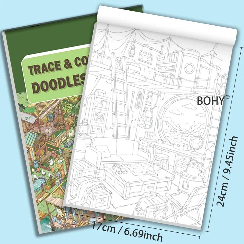 1 Adult Stress Relief and Meditation Album, 24 Pages, Art Hand Drawing Exercises, Home Leisure Handicrafts, Good Holiday Gifts