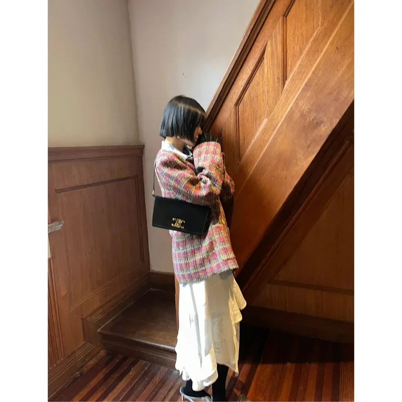 

Высокое качество 23, новинка осени и зимы, твидовый жакет для женщин, модный твидовый жакет в тонкую клетку