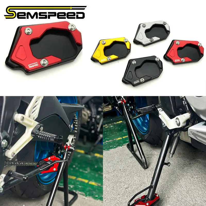 

Semspeed For CFMOTO 675SR-R CNC 6061-T6 Sidestand Enlarger Sled Anti-Slip Stability Foot Pads 2024 2025 Motorcycle Accessories