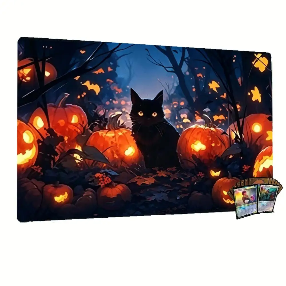 Forest Black Cat  Night Autumn Tree Scenery  Large Gaming Mouse Pad XXL Gaming Mouse Pad for  Gamers Office Decor