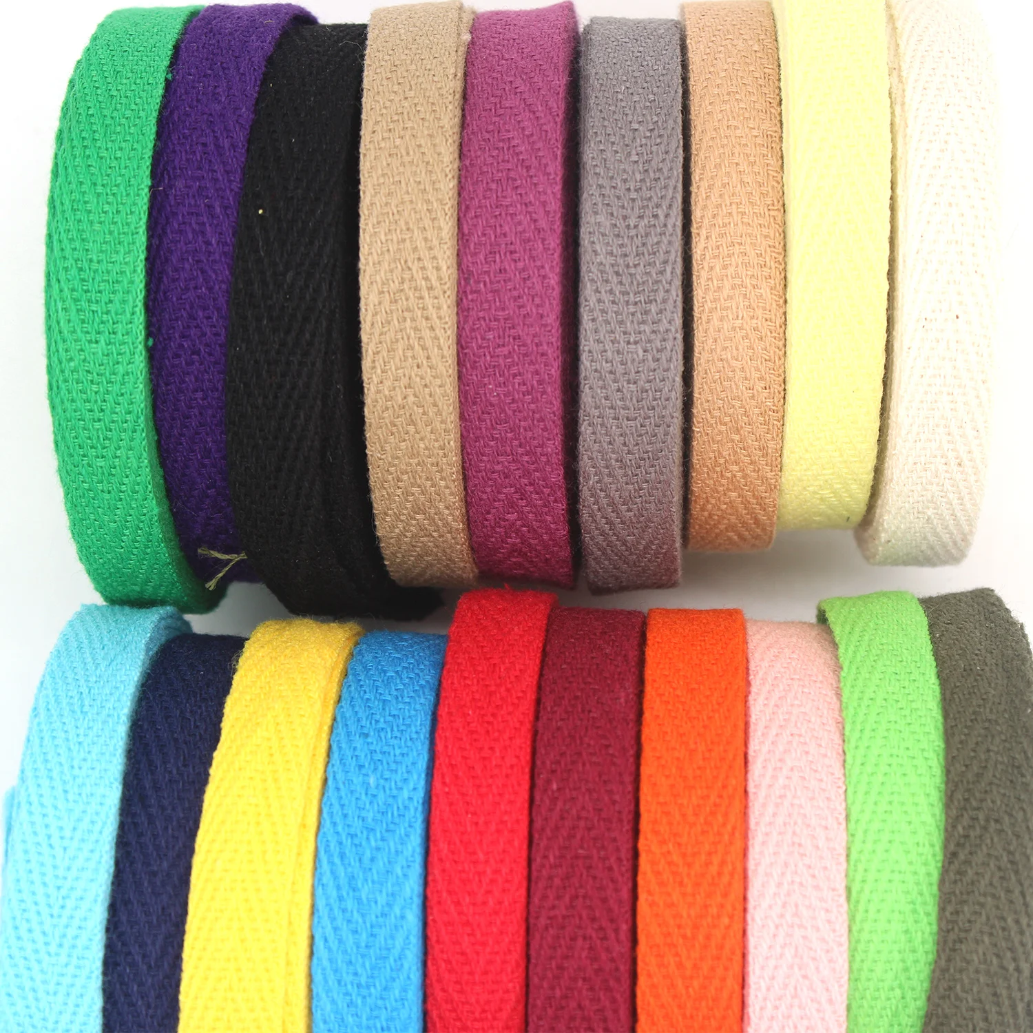 5yards/Lot 10mm Cotton Hserring Bone Ribbon Handmade For Packing Party Diy  Apparel Sewing Fabric  Christmas Decoration