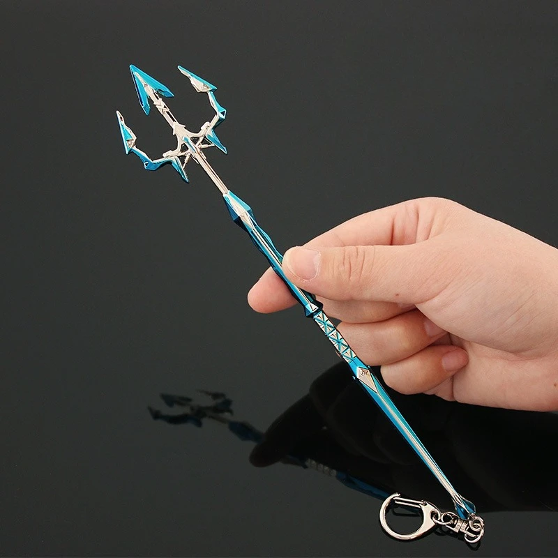22cm/8.66in CrossFires Weapon Model Poseidon Trident Toy Model Creative Desktop Display Ornaments Collection Birthday Gifts Boys