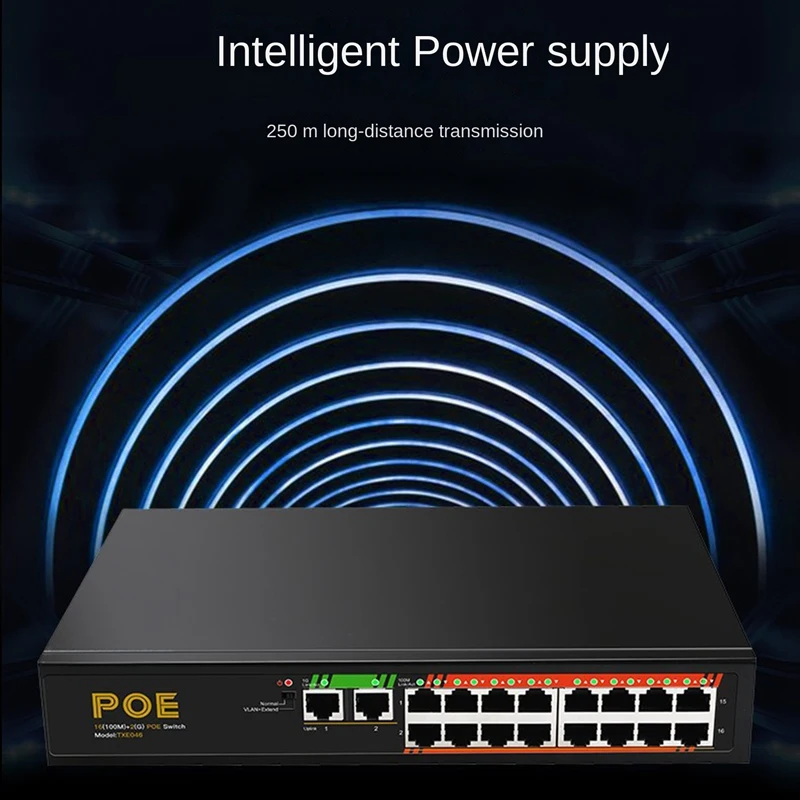 1 grupo txe046 16-port 100gbe + interruptor do gigabit de 2 portas, tomada do eu ac100-240v