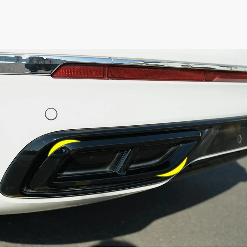 

Стайлинг автомобиля для VW New Tiguan MK2 Chrome 2021 2022 2023 2024, глянцевый черный выхлоп, задний бампер, аксессуар для отделки выхлопной системы