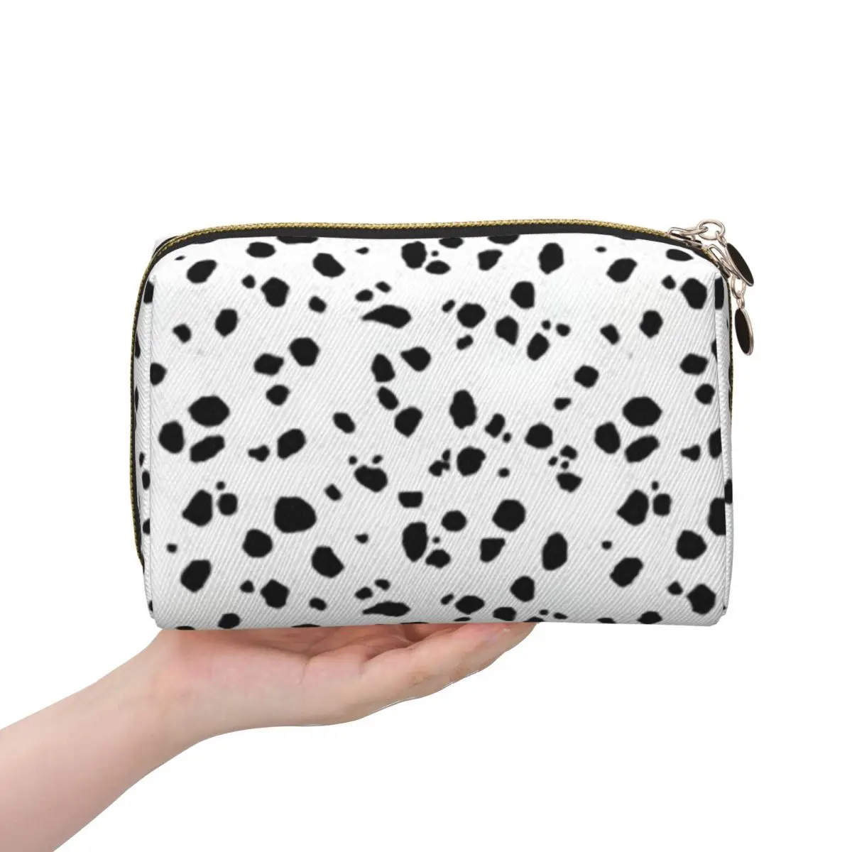 Cute Spots Dots Dalmatian Dog Print Women Cosmetic Bags Travel Makeup Organizer Pouch Toiletry Storage Dopp Kit Box