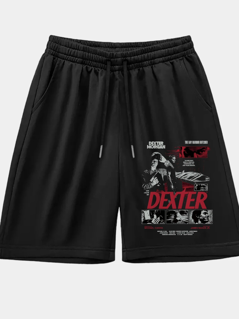 Pantalones cortos casuales inspirados en la serie Dexter TV para hombre, pantalones cortos de fitness, pantalones deportivos casuales y cómodos de algodón puro