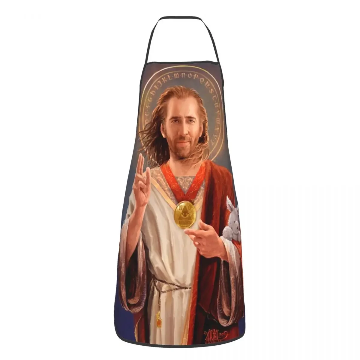 Unisex Saint Nicolas Cage Bib Apron Adult Women Men Chef Tablier Cuisine for Cooking Kitchen Baking