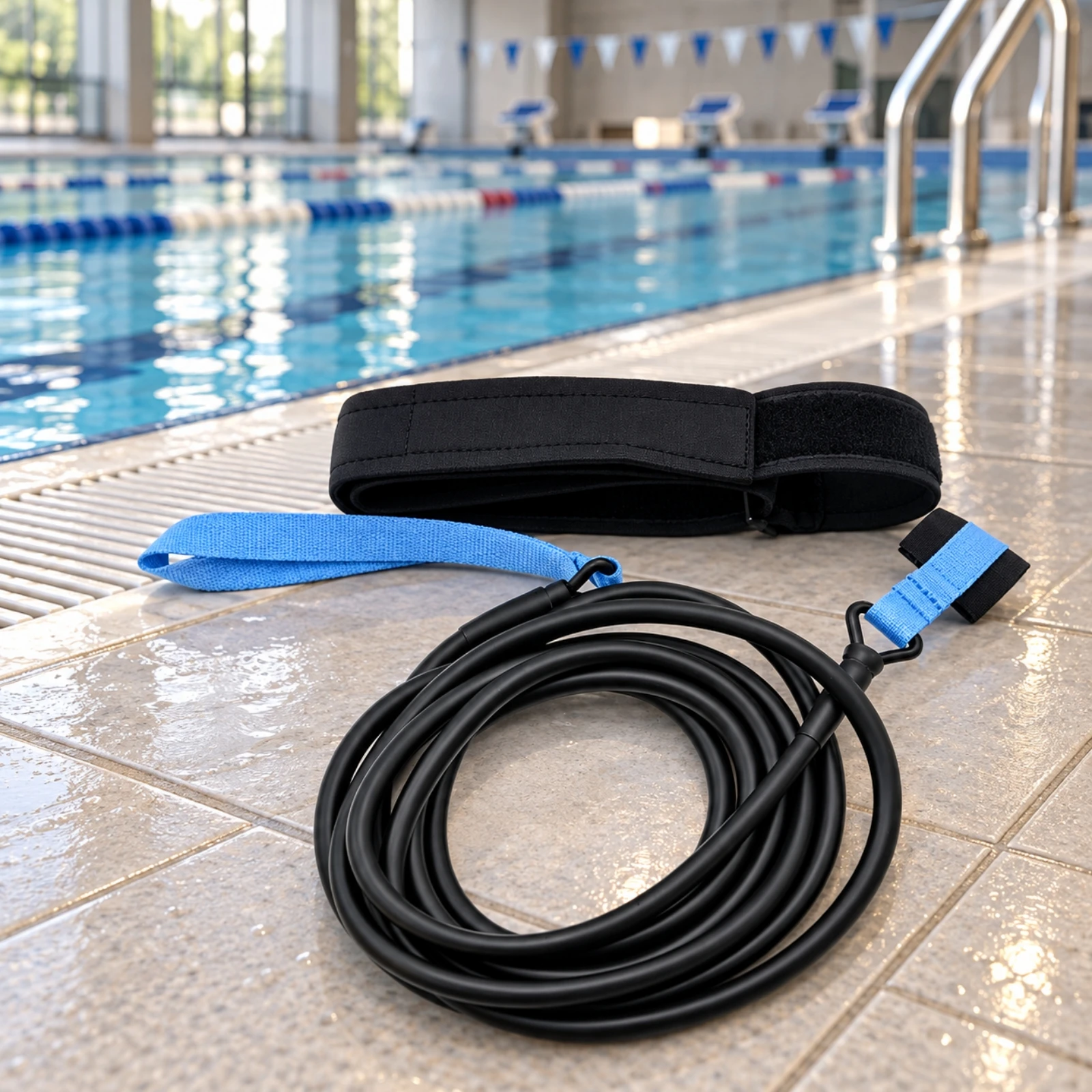 Swim Resistance Tether Rust-Proof Swimming Resistance Tether Swim Aid Latex Elastic Tube Swim Swim Aid Portable Low-Impact