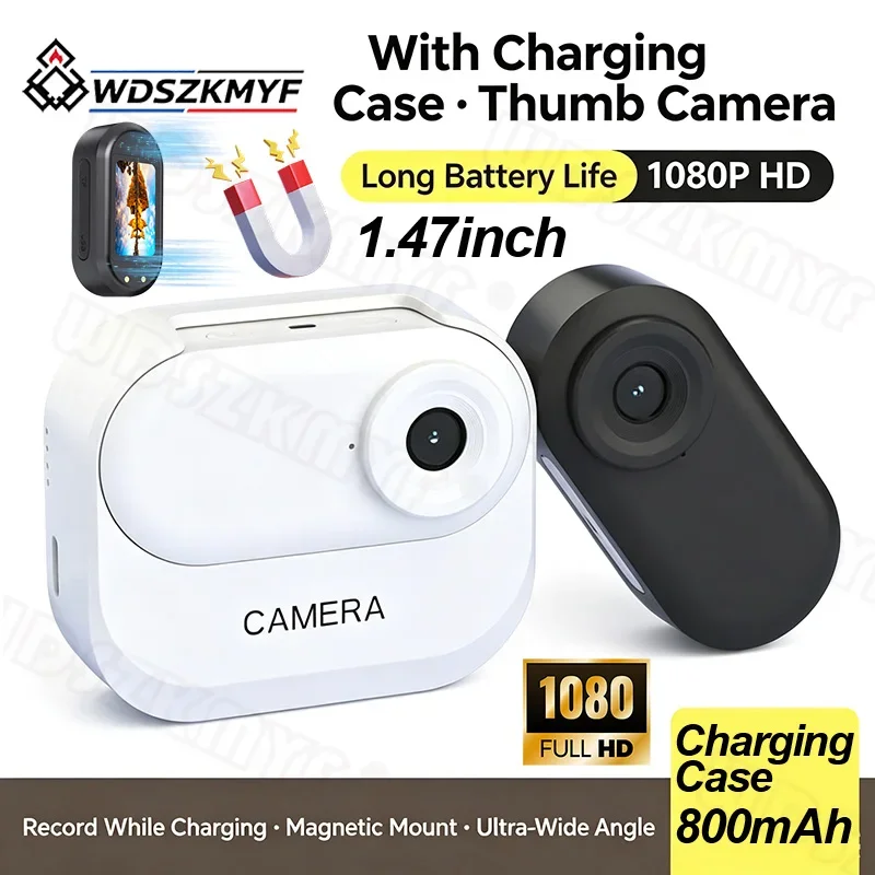 New Portable Mini Action Camera 1080P HD Wearable Body Camera Sports Video Recorder 800mAh Charging Case For Cycling Biking