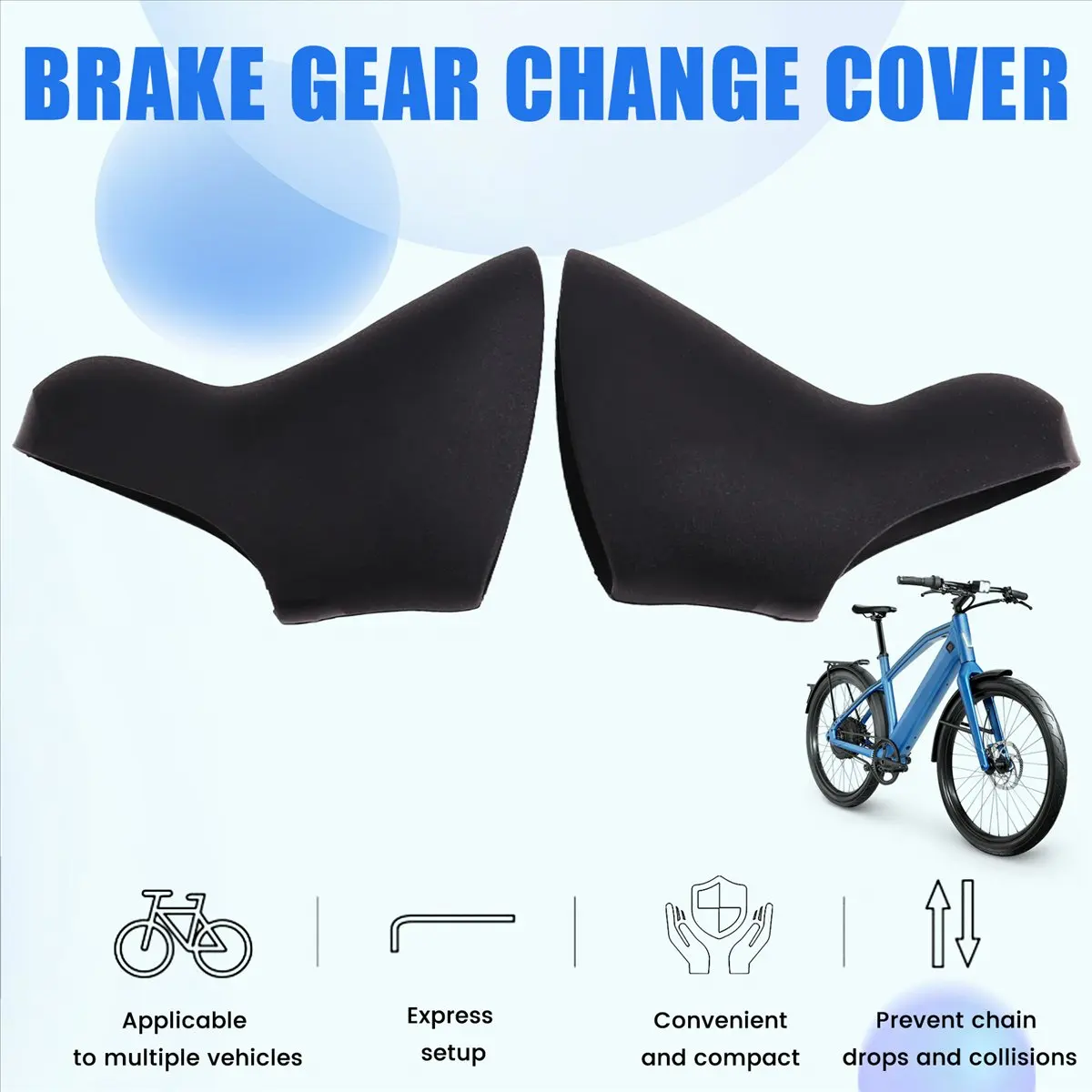 Bicycle Brake Gear Shift Covers for HOODS DOUBLETAP BLACK 22 Speed Bicycle Bike Shifter Brake Hood Cover-ABLM view 6
