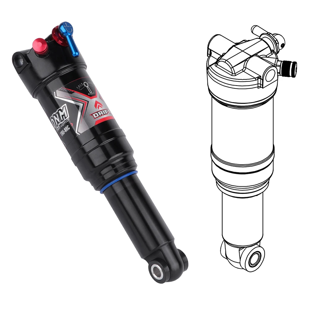 DNM Alloy Downhill MTB Bike Rear Shock 165/185/205mm Mountain Electric E Bicycle Air Pressure Suspension Shock Absorber TRU-8RC