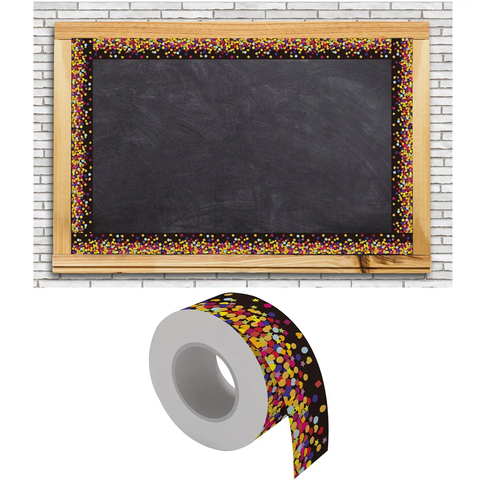 Bulletin Board Borders, Rolled Cut Border, Star Rolled Border Cut, Bright Color Decorate Bulletin Boards for Classroom, Wall