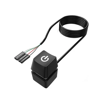 1.65M renkli LED bilgisayar masaüstü anahtarı PC anakart harici başlangıç gücü On/Off düğmesi uzatma kablosu ev ofis için