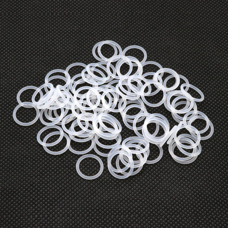 10Pcs VMQ O Ring Seal Gasket Thickness CS 1.5mm OD 5~ 80mm Silicone Rubber Insulated Waterproof Washer Round Shape White Nontoxi