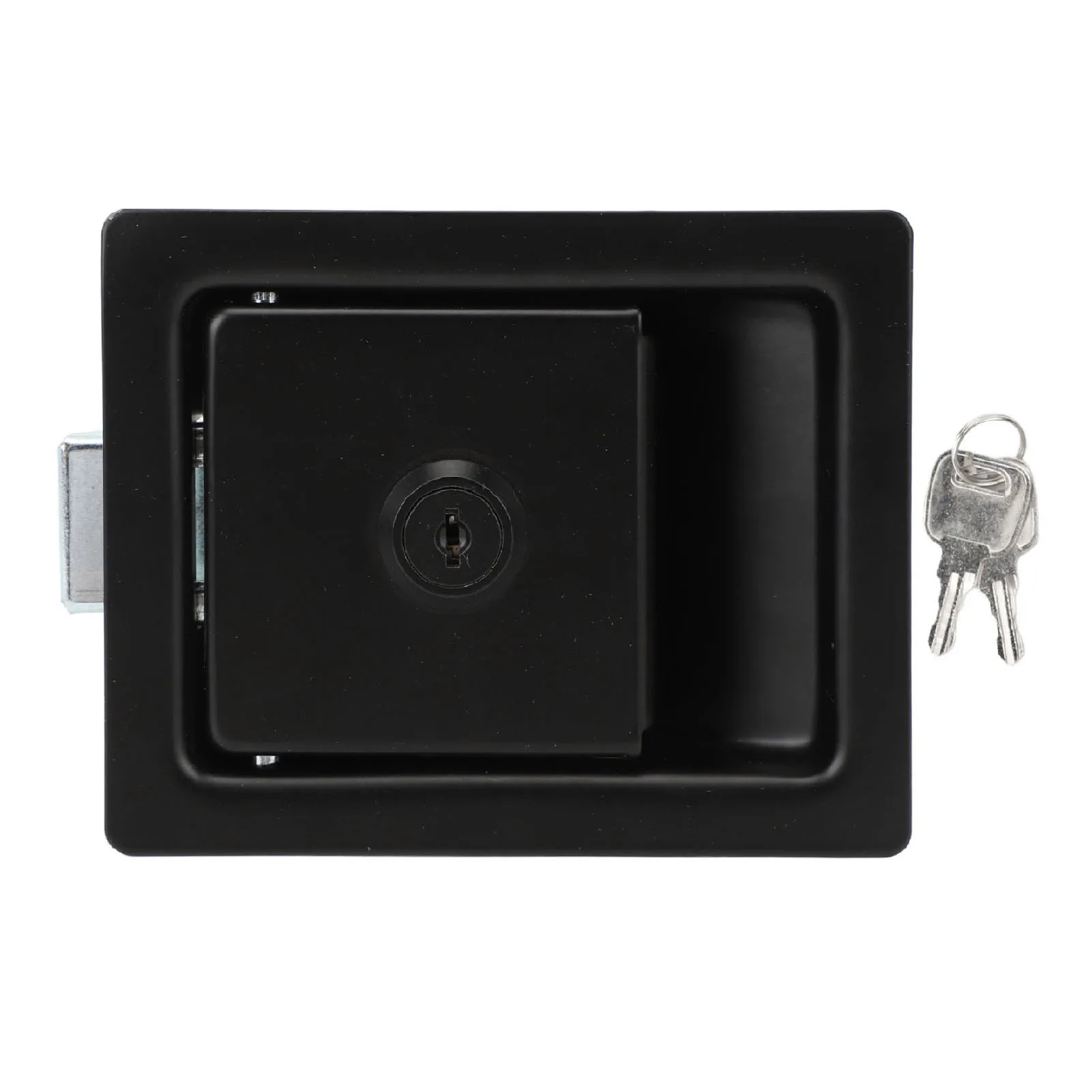 

Замок-защелка для инструментального ящика 128×102 мм с ручкой-лепестком и 2 ключами, сверхпрочный, из углеродистой стали, для скрытого монтажа, для автофургонов, грузовиков, аксессуаров для домов на колесах