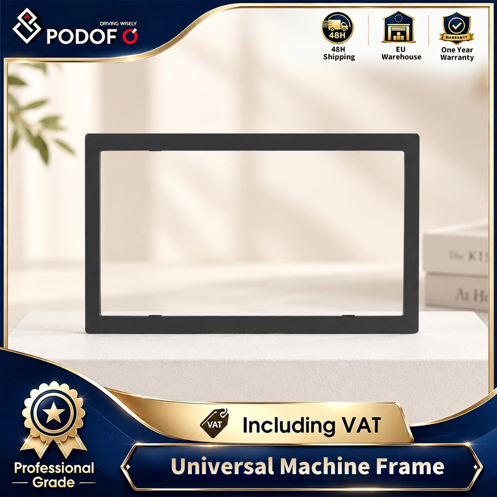 Podofo Kit Universale per Installazione Autoradio MP5 con Doppio Slot Posteriore, Pannello Fascia per Cruscotto, per Unità Stereo Android
