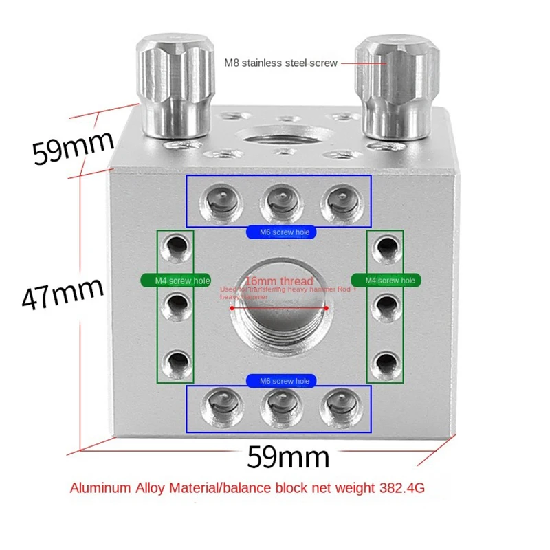 Telescopio de martillo de acero inoxidable, sistema equilibrado, varilla de pesaje de equilibrio, telescopio astronómico multiusos, accesorios de alcance