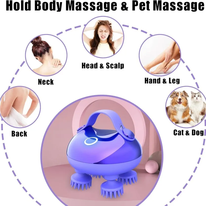 

Electric Massager Scalp Massager Waterproof Massager - Cordless Portable Massager for Head Body Face Deep Tissue Relaxation