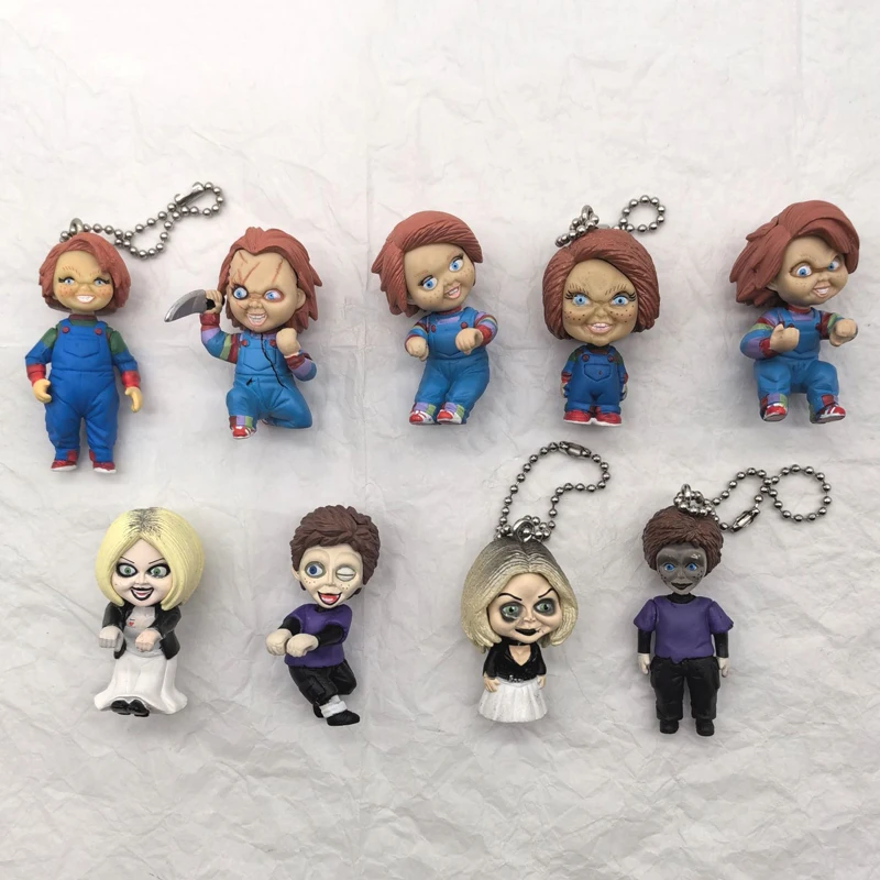 Original Chucky Anime Cartoon Horror Bride Figure Keychain Pendant Limite Collect Movie Film Model Toy Halloween Gift for Adult