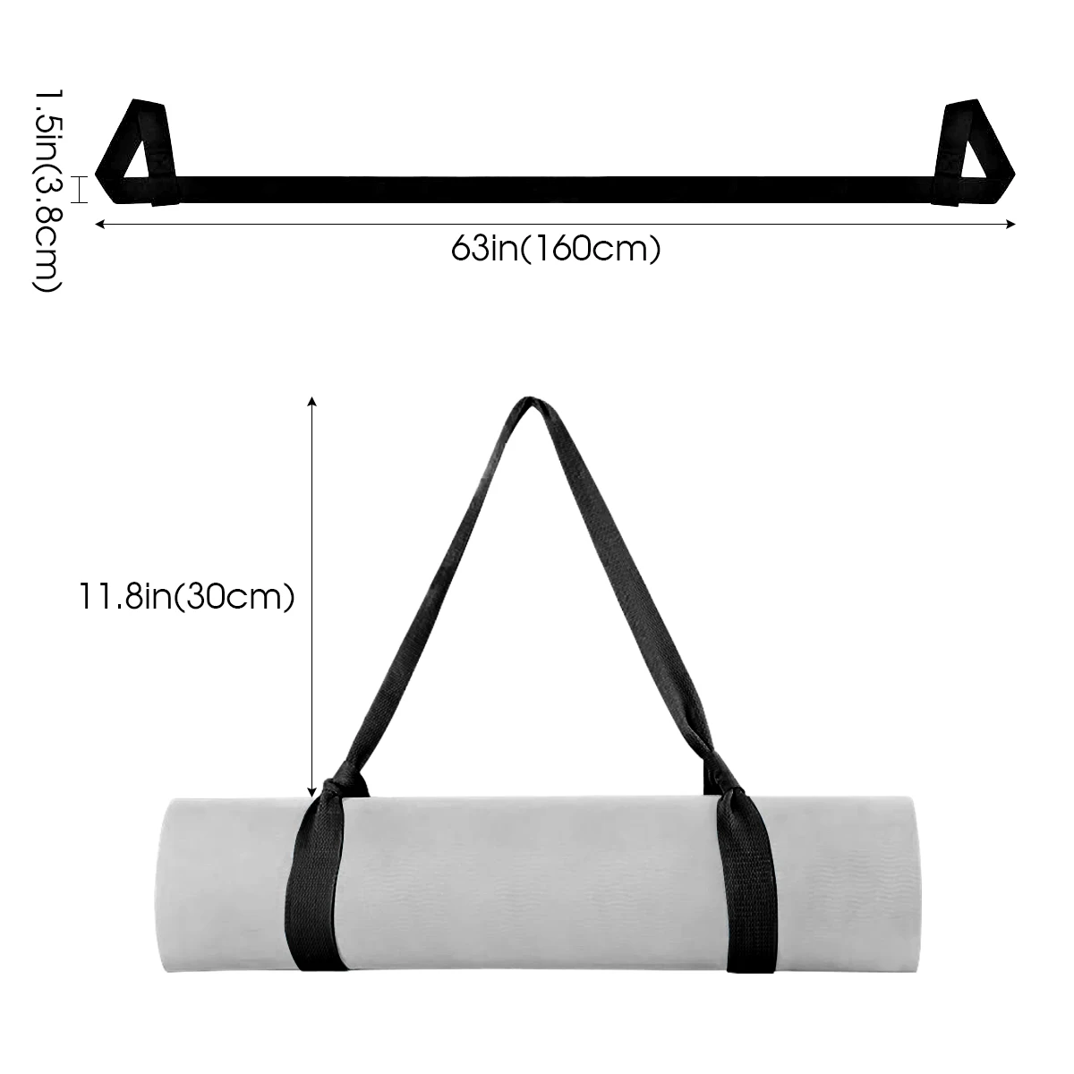 Adjustable Yoga Mat Strap Belt Shoulder Carry Belt Sports Sling Exercise Stretch Fitness Elastic Yoga Belt Yoga Equipment