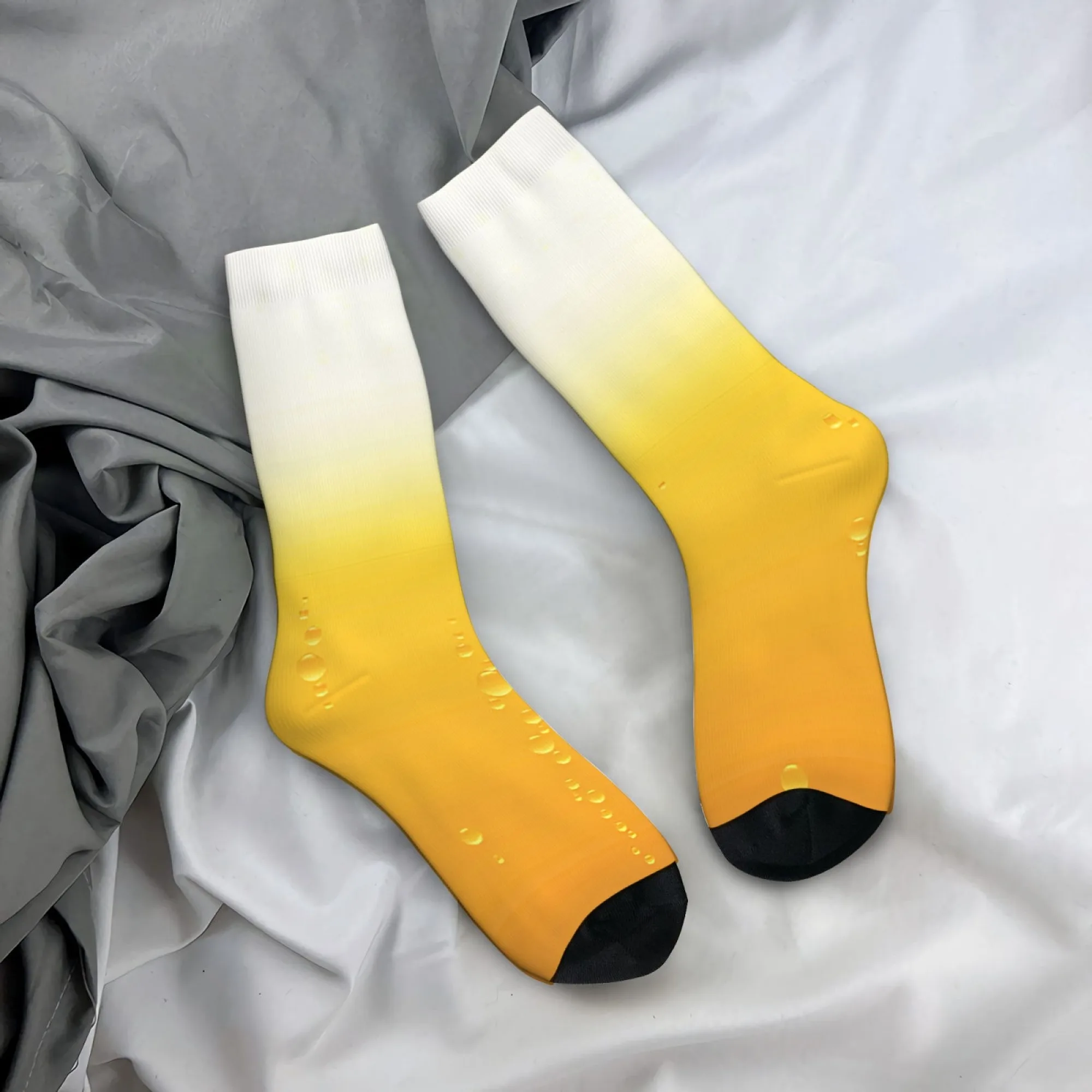 

Beer-themed Gradient Print Men's Mid-calf Socks Funny Novelty Quirky Design Comfortable Skin-friendly Fun Night Out Party Socks