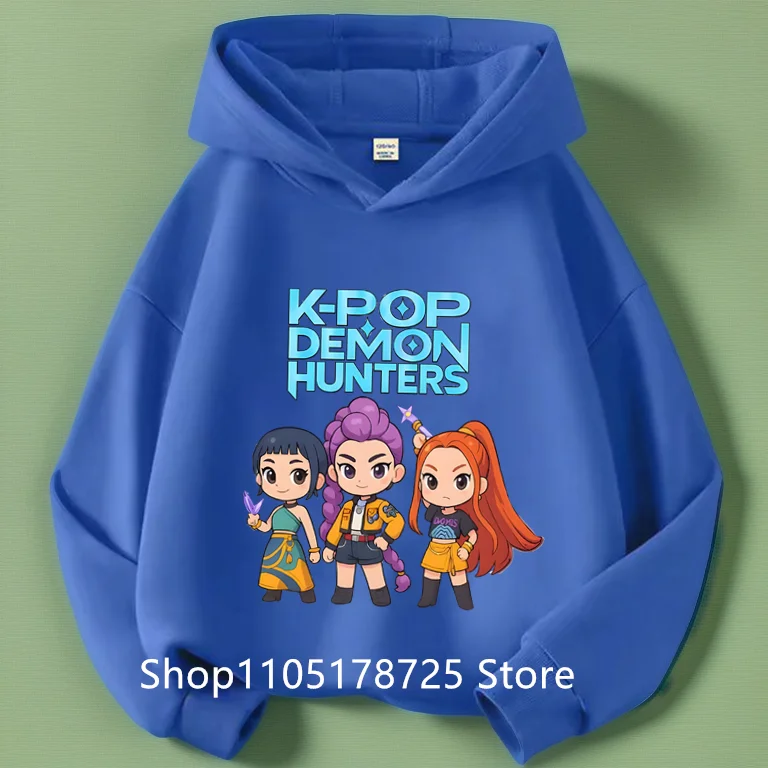 2026 KPop شيطان الصيادين Huntrix هوديي طفل الفتيات الفتيان موضة البلوز Harajuku كم طويل البلوز الاطفال جديد الكرتون القمم #3