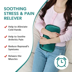 Aquecedor elétrico de carregamento USB para homens e mulheres, aquecedor de mão de flanela macia, garrafa de água quente, bolsa, regalos, alívio, inverno, frio 10 principais vendas saco agua quente elétrica - №4