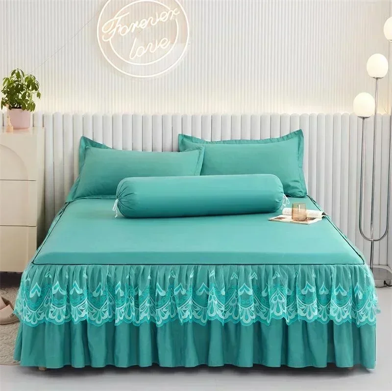 9pro barvivo prohrábnout krajka sukně bedspread domácí textil celistvý postel sukně ložnice coverlets přehozy povlečení na postel prach zakrýt ložní prádlo