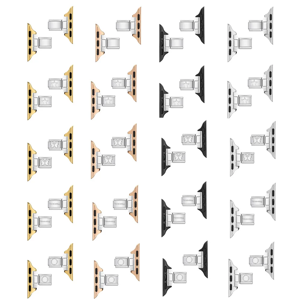 

2025New 14mm Strap Connector Adapter for Smart Watch Stainless Steel Italian Charm Link Fit 9mm Bracelet Accessories DIY Making