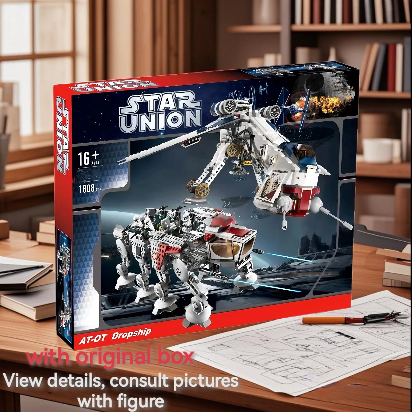 

With Original Box Hot sales 1788pcs AT-OT Dropiship Starifighter Space 05053 Model Building Blocks Toy Compatible With Brick