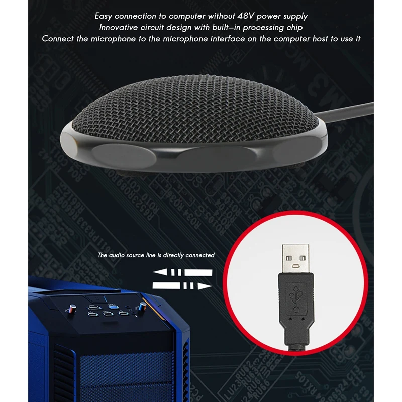 Condenser Microphone USB Microphone Computer Mic For Business Conference PC Laptop Live Broadcast Voice Pickup Mic