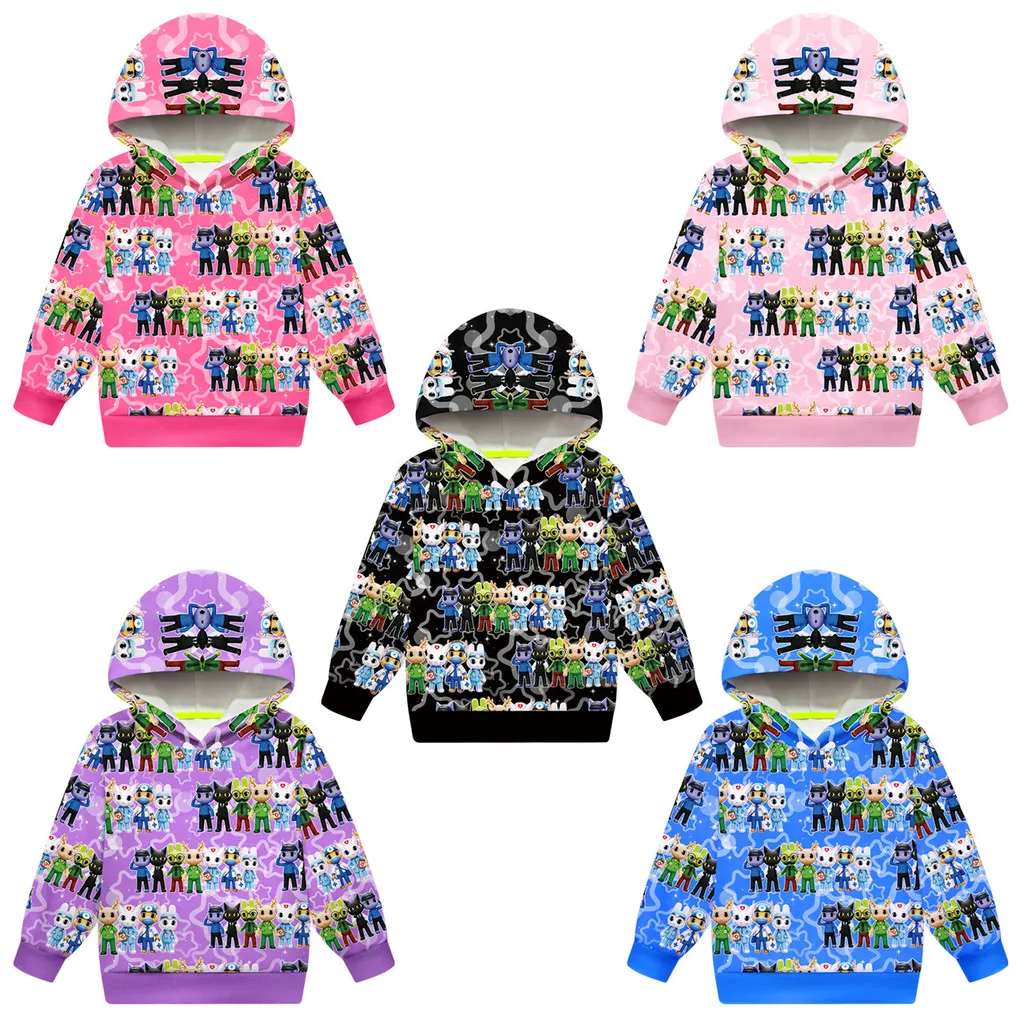 5468 Kids Boys Girls Animal Hospital Game Outerwear Long Sleeves Hoodies