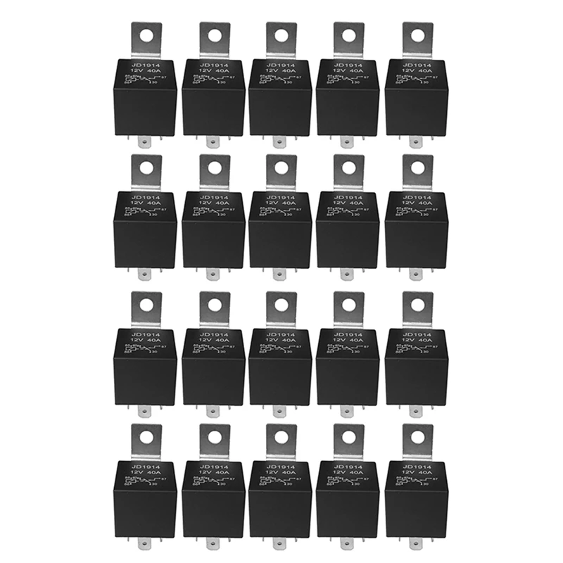 20 Pcs 5 Pin 12V Relay Switch (SPDT) (30/40 Amp) 12 Volt Automotive Relay For Automotive Fans