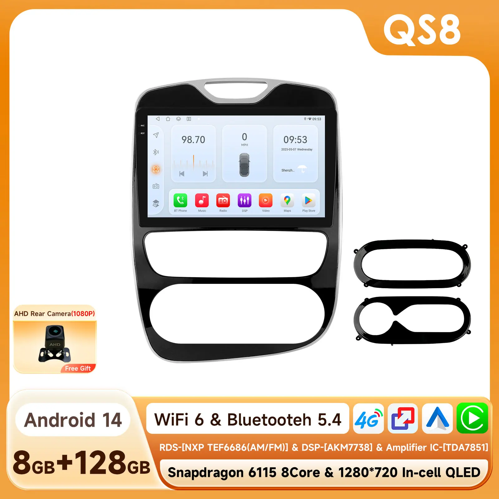 Autoradio Multimedia Speler voor Renault Clio 4 2012-2019 GPS Video Stereo Android Auto Autoradio door Snapdragon 6115 4G 2DIN