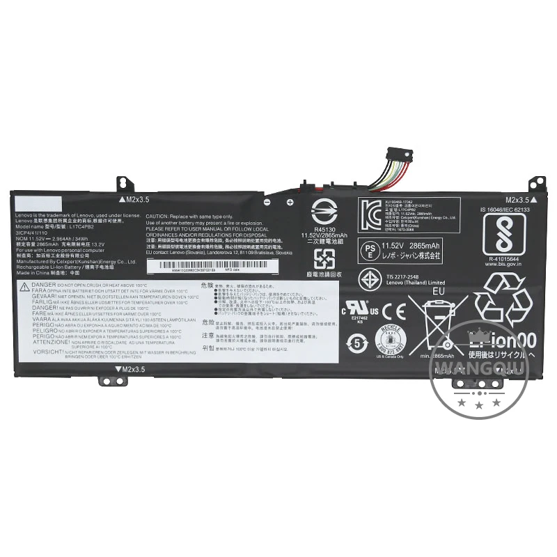 Imagem -02 - Wangqiu-bateria Original do Portátil para Lenovo Xiaoxin Air 14 15 Ikbr Arr Iwl Ideapad 530s15ikb L17c4pb2 L17c4pb0 L17m4pb0