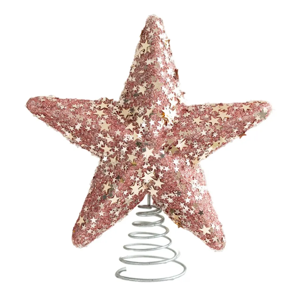 Festive Home Accent Champagne Silver Pink Star Delightful Christmas Motifs Easy To Attach Perfect For Christmas