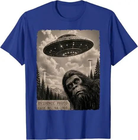 Y2K Jungenmode Lustiges Bigfoot-Grafik-T-Shirt Alien UFO Vintage Beweisfoto T-Shirt Humor UFO Sasquatch Believers Grafik-T-Shirt – Detail 15
