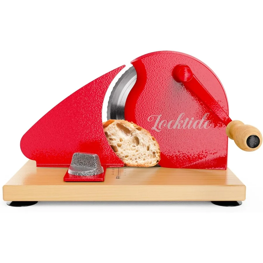 

Manual Bread Slicer for Homemade Sourdough Bread with Hand Crank Mechanism Built-in Scale Line for Precise Slicing Suction Cup