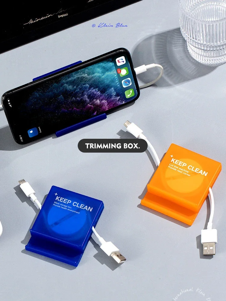 Rotatable Earphone Winder Charger Wire Storage Box Mobile Phone Data Cable Automatic USB Cord Holder Reel Hubs Cables Organizer