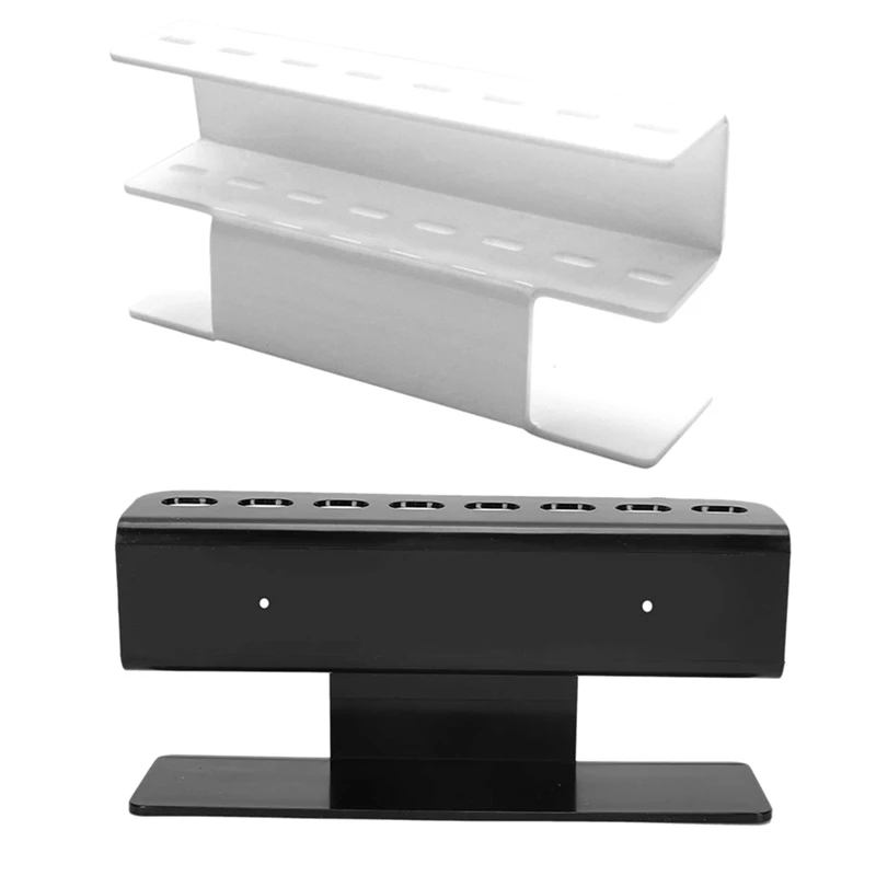 2Pcs Acrylic Dart Stand With Non-Slip Feet, Accommodates 8 Steel Darts / Soft Tip,For Most Types Of Darts,White & Black