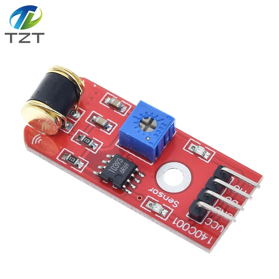 Module Capteur De Choc Et Vibration 801S 4 Broches - Sensibilité Réglable DC 3-5V Avec Trous De Montage