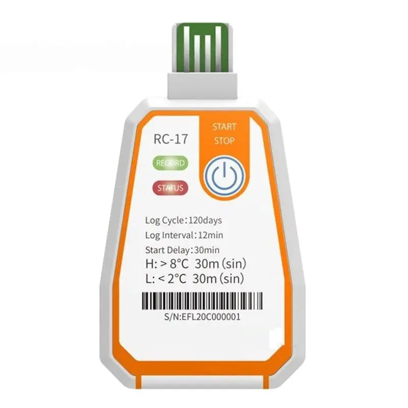 

A99E-120Days USB-регистратор температуры, одноразовый, до -30°C ℃ -70 ℃ Термометр-регистратор для склада холодовой цепи