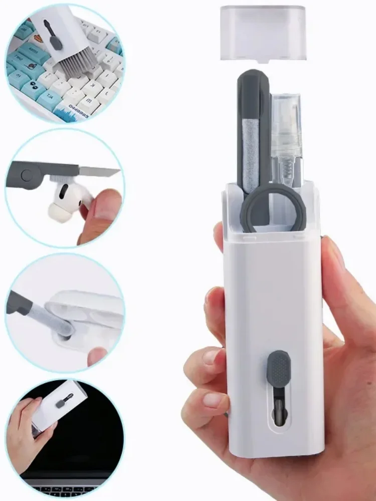 7-in-1 Computer Keyboard Cleaner Brush Kit Earphone Cleaning Pen For Headset Keyboard Cleaning Tools Cleaner Keycap Puller Kit