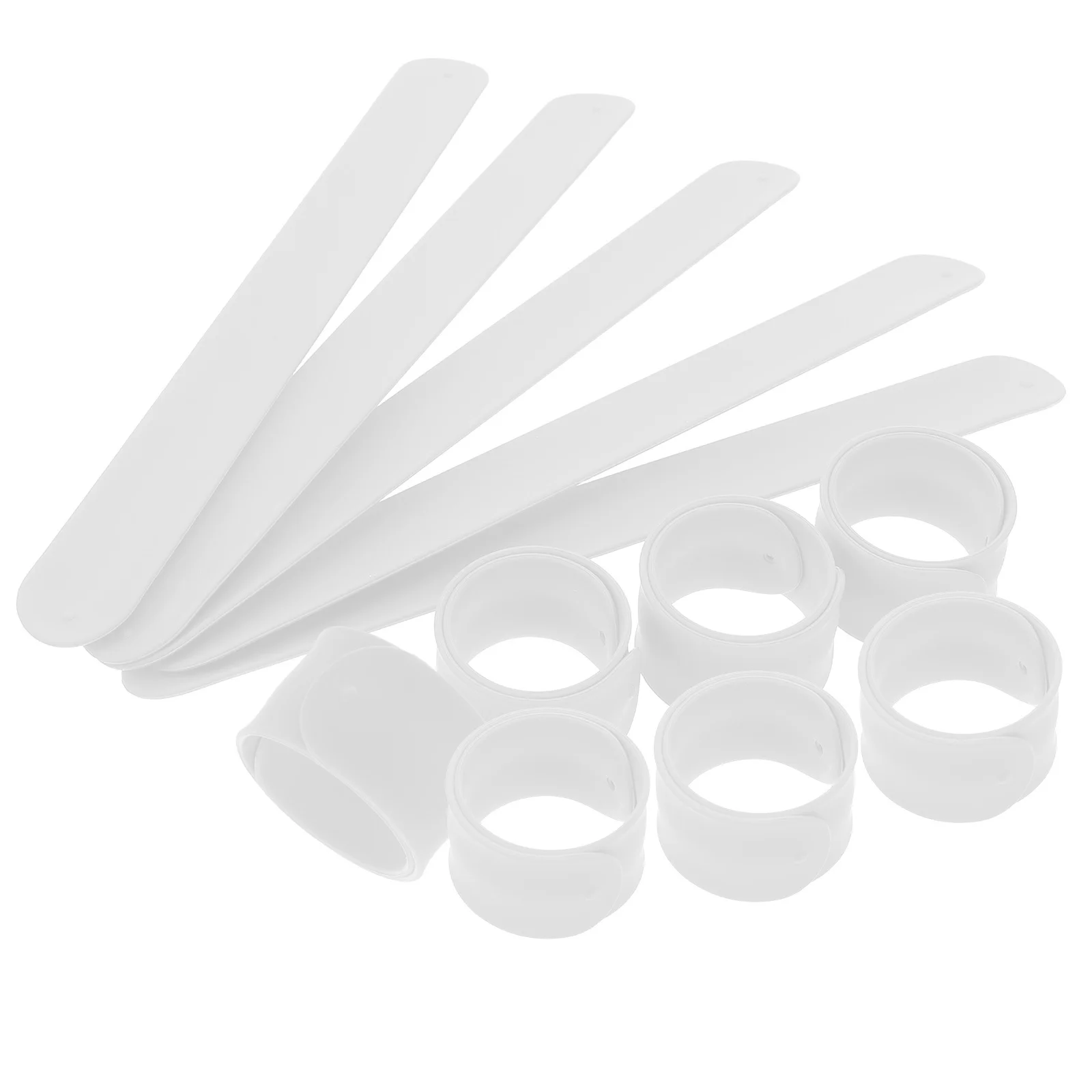 

12Pcs Soft Silicone Slap Bracelets Plain Wristbands for DIY Art Craft Projects Theme Parties Favors Kids Adults Unisex