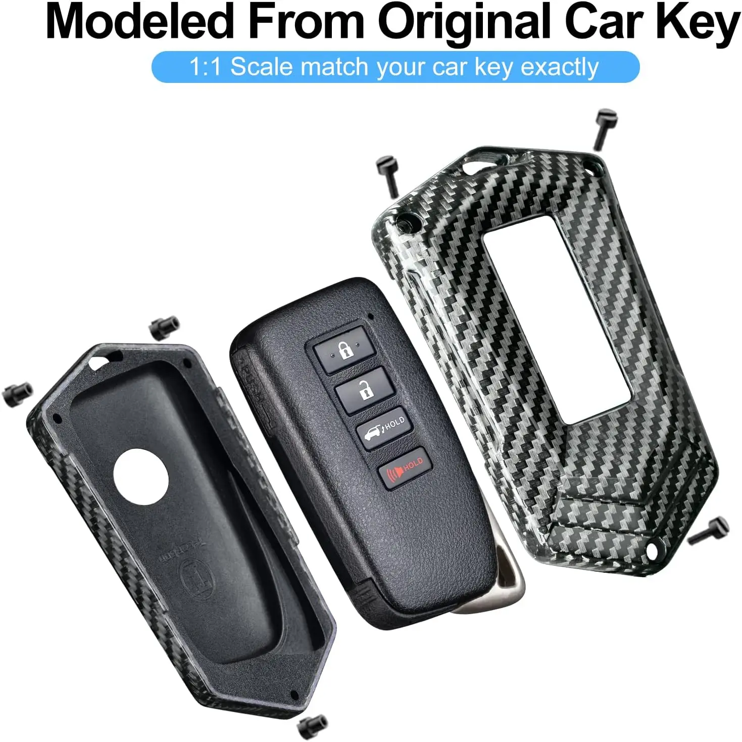 for Lexus Key Cover,  Carbon Fiber Key Fob Case Shell Protector for Lexus LX570 RX450 RX350 RC300 IS350 GS LC 2013-2022